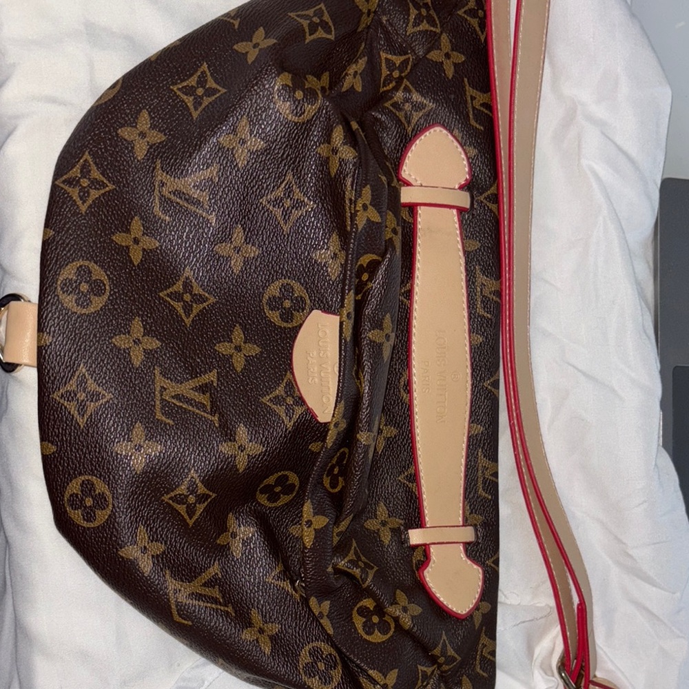 Brown and Tan Monogram Shoulder Bag